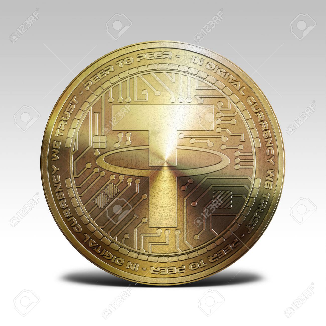 81785255 golden tether coin isolated on white background 3d rendering - تتر (USDT) چیست ؟