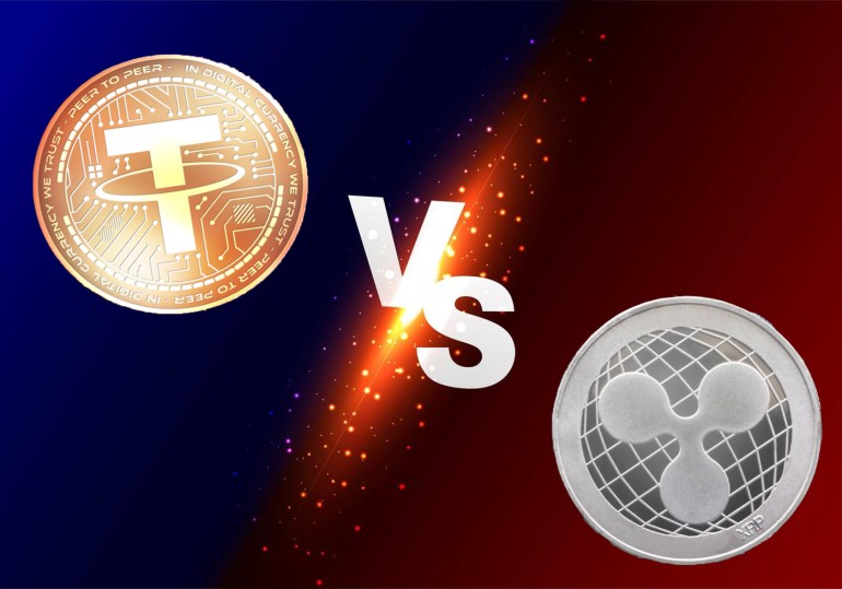 TETHER USDT XRPyi tehdit ediyor - تصاحب جایگاه ریپل به عنوان سومین ارز دیجیتال برتر توسط تتر