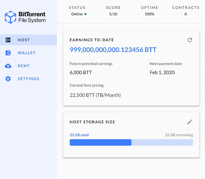 6 - استخراج btt بااجرای هاست ذخیره سازی فایل BTFS روی شبکه BTFS