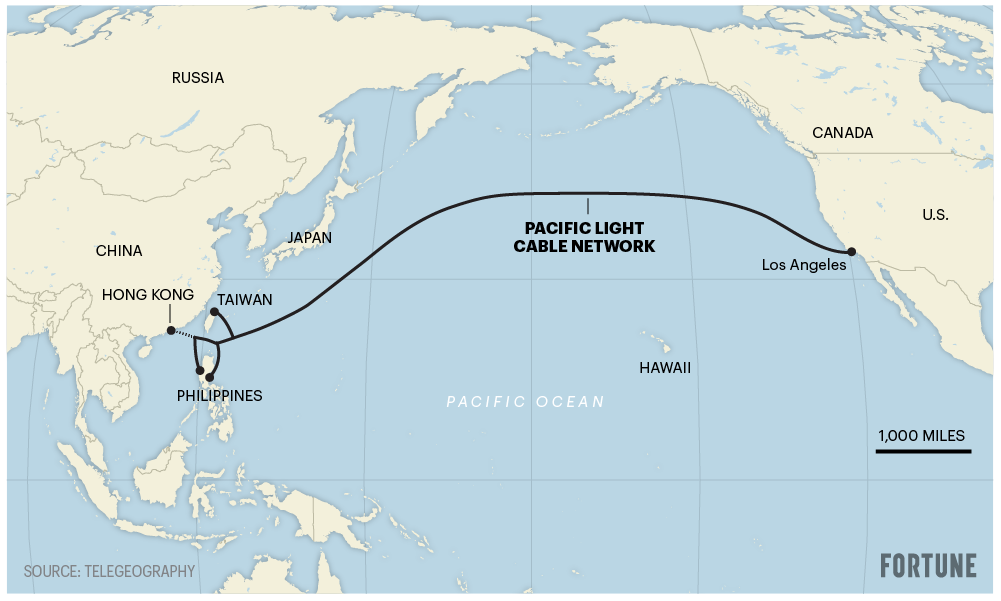 hk cable map 01 - انصراف گوگل و فیس بوک از ساخت کابل زیردریایی Trans-Pacific