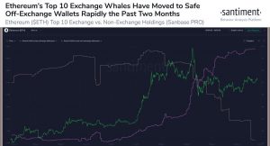 The movement of top Ethereum 300x162 - با افزایش چشمگیر ذخیره اتریوم توسط نهنگ‌ها ، احتمال افزایش قیمت در پیش است