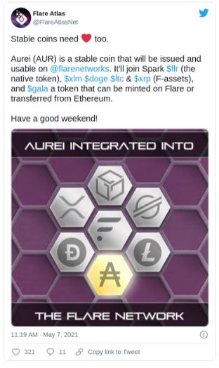Flare Atlas - بلاک چین Flare از استیبل کوین خود با نام Aurei رونمایی میکند!