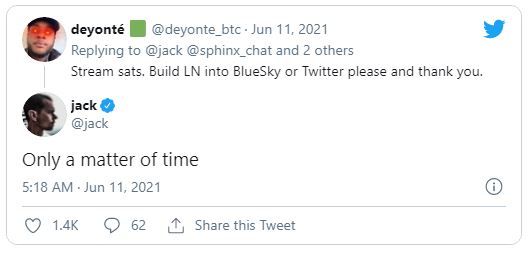 توئیتر - جک دورسی می گوید که او Lightning Network را با توئیتر یا BlueSky، ادغام خواهد کرد!