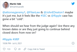 Screenshot 2021 07 07 at 16 01 20 Ripple vs SEC Case Has Gone A Bit Cold Some in XRP Community Believe 300x201 - به باور یک عده از جامعه XRP پرونده Ripple در مقابل SEC اندکی کمرنگ شده است