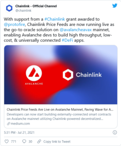 Screenshot 2021 07 21 at 23 48 46 Chainlink LINK Price Feeds Are Now Live on Avalanche AVAX Details 248x300 - فیدهای قیمتی Chainlink اکنون در Avalanche فعال هستند