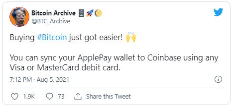 گوگل - امکان خرید رمزارز توسط کاربران صرافی کوین بیس از طریق Apple Pay !