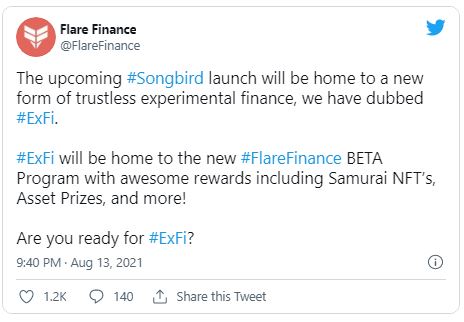Flare Finance - Flare Finance ، نسخه بتا دیگری را در Songbird با پاداش ها و جوایز NFT راه اندازی می کند!