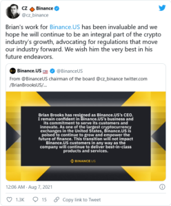 Screenshot 2021 08 07 at 06 53 01 BREAKING Brian Brooks Resigns as CEO of Binance US 248x300 - برایان بروکس از مدیرعاملی بایننس آمریکا استعفا داد