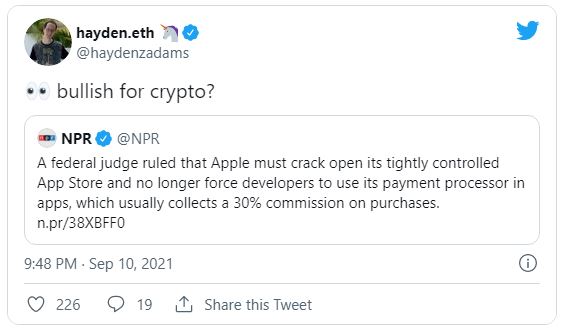 Hayden - اهمیت حکم Epic v. Apple برای حوزه رمزنگاری!