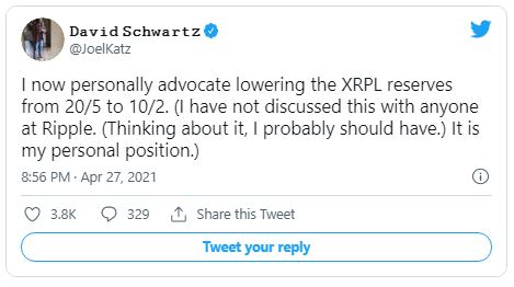 Schwartz - دو برابر ارزان تر شدن افتتاح حساب در XRP Ledger !