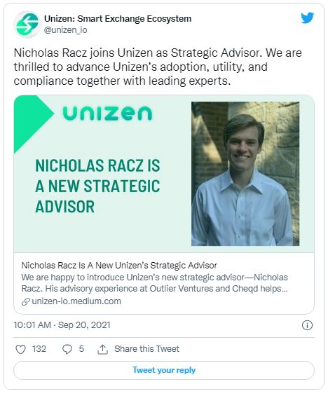 Unizen - نیکلاس راچ به عنوان مشاور استراتژیک به Unizen می پیوندد!