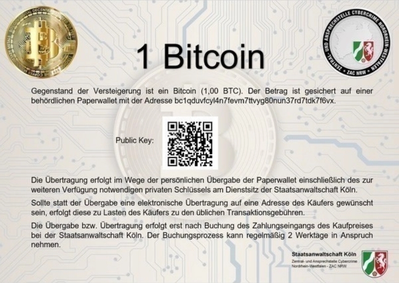 2021 10 25 20 35 36 German State Starts Auctioning 13.6 Million Worth of Bitcoin - ایالتی در آلمان حراجی به ارزش 13/6 میلیون دلار بیت کوین را آغاز کرد