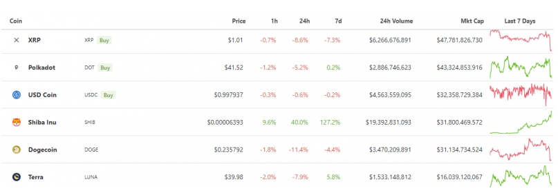 2021 10 27 18 24 59 Shiba Inu Flips Dogecoin Defying Elon Musk - مارکت کپ شیبا از دوج کوین فراتر رفت