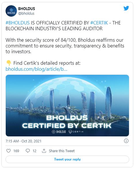 Certik - بلاکچین Bholdus ، ممیزی Certik را با نمره 89 گذراند!