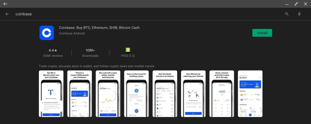 Coinbase App - رمزارز SHIB، جایگزین DOGE در عنوان برنامه صرافی کوین بیس، در فروشگاه Google Play می شود