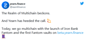 Yearn Finance Signals 300x141 - یرن فایننس، با ورود به شبکه Fantom، سیگنال ورود چند زنجیره ای را ارسال کرد