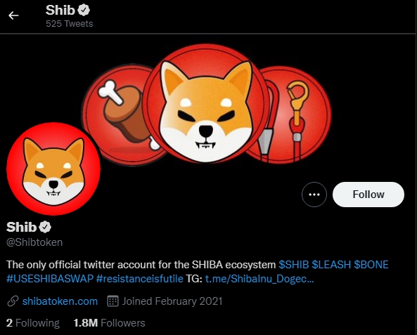 2021 11 07 18 01 45 Shiba Inu Now Has More Twitter Followers Than Ethereum - شیبا در حال حاضر بیشتر از اتریوم در توییتر دنبال کننده دارد