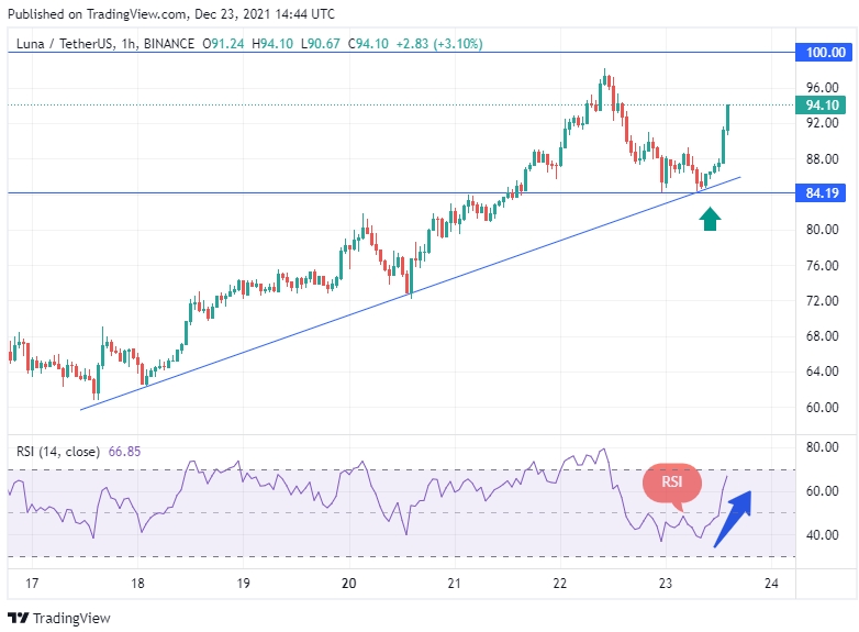 2021 12 23 19 17 06 LUNA Price Dumps Near 100 This Indicator Suggests the Rally Isnt Done Yet - سقوط قیمت LUNA در نزدیکی 100 دلار، اما این اندیکاتور نشان می دهد که رالی آن هنوز تمام نشده است