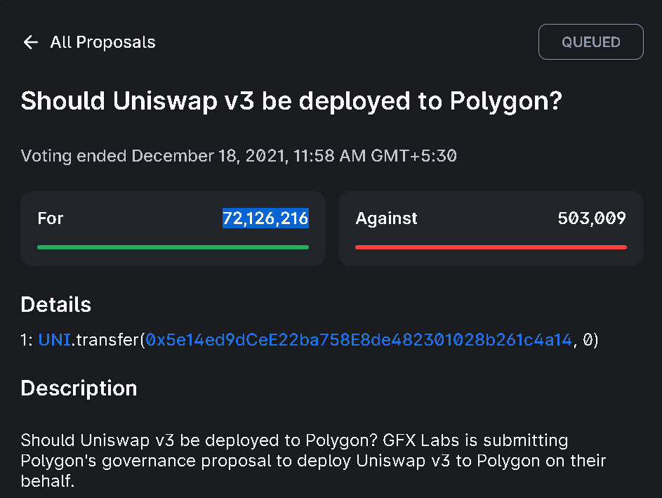 55555 - استقرار قراردادهای Uniswap v3 در Polygon با اجماع 99.3٪ تأیید شد