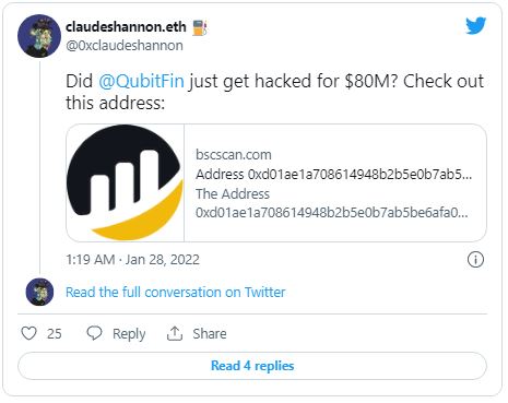 هک 1 - شرکت Qubit Finance به دنبال هک، 80 میلیون دلار ضرر کرد!