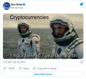 Screenshot 2022 01 20 at 10 57 07 Dogecoin Spikes as Elon Musk Tweets Most Relatable Crypto Meme 300x275 - رشد دوج کوین در پی توئیت صحنه ای از فیلم کریستوفر نولان توسط ماسک