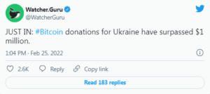 00 Bitcoin  300x134 - کمک های مالی بیت کوین برای اوکراین از یک میلیون دلار فراتر رفت