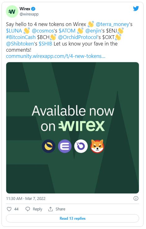 صرافی - دسترسی 4.5 میلیون کاربر از طریق صرافی  Wirex به شیبا اینو!