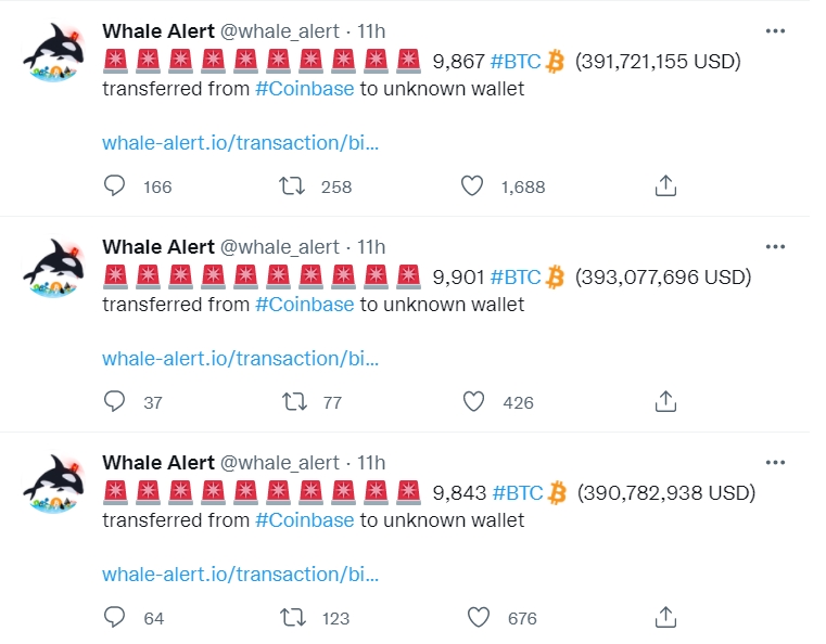 2022 03 11 16 13 23 1.175 Billion in Bitcoin Withdrawn from Coinbase by Anon Whales  Whale Alert - 1/175 میلیارد دلار بیت کوین توسط نهنگ های ناشناس از کوین بیس خارج شد