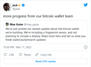 Screenshot 2022 03 13 at 10 37 29 Jack Dorseys Block Bitcoin BTC Wallet Project To Use Fingerprint Technology for Security The Daily Hodl 300x220 - پروژه کیف پول بیت کوین شرکت بلاک جک دورسی مجهز به فناوری اثر انگشت خواهد بود