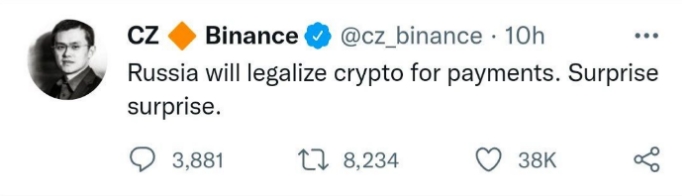 2022 04 16 20 09 50 Crypto Twitter reacts as Russian govt reviews finalized crypto bill - توییتر کریپتو به بررسی نهایی لایحه ارزهای دیجیتال توسط دولت روسیه واکنش نشان داد