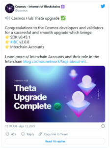 Screenshot 2022 04 14 at 18 53 21 Cosmos Gains Interchain Accounts as Upgrade Kicks In 224x300 - بلاکچین Cosmos با شروع به‌ روزرسانی جدید حساب‌های Interchain را ایجاد می کند