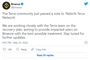 00 Binance Announce 300x200 - بایننس پشتیبانی از ایردراپ شبکه Terra را اعلام کرد
