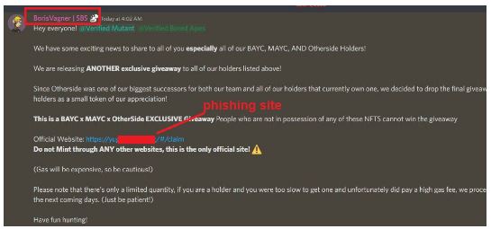 هک 1 - هک شدن حساب Discord مدیر Yuga Labs و دزدیده شدن حدود 145 اتریوم!