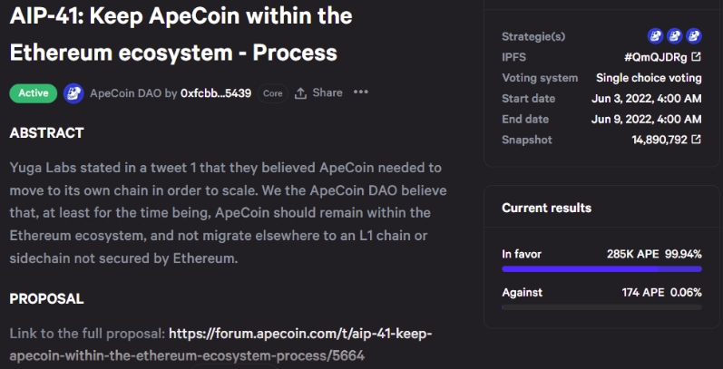 2022 06 03 15 26 38 ApeCoin Community Denies Transfer to New Chain Wont Leave Ethereum - انجمن ApeCoin انتقال این توکن به یک زنجیره جدید را تکذیب کرد