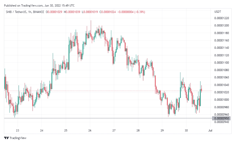 2022 06 30 21 35 43 SHIB Surges 3 in Last 24 Hours Least Affected Token in Top 100  CoinMarketCap - رشد ۳ درصدی شیبا در 24 ساعت گذشته