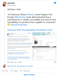 Screenshot 2022 06 02 at 10 38 42 VeChain Eyes Mass Adoption in Europe With Its New HQ 225x300 - پذیرش انبوه VeChain در اروپا با افتتاح مقر جدید خود