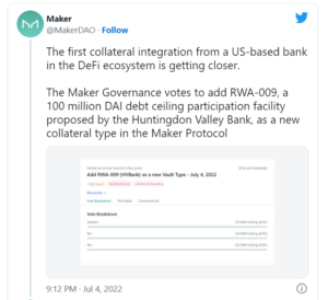 1111111 300x274 - رای گیری همکاری MakerDAO با یک بانک سنتی