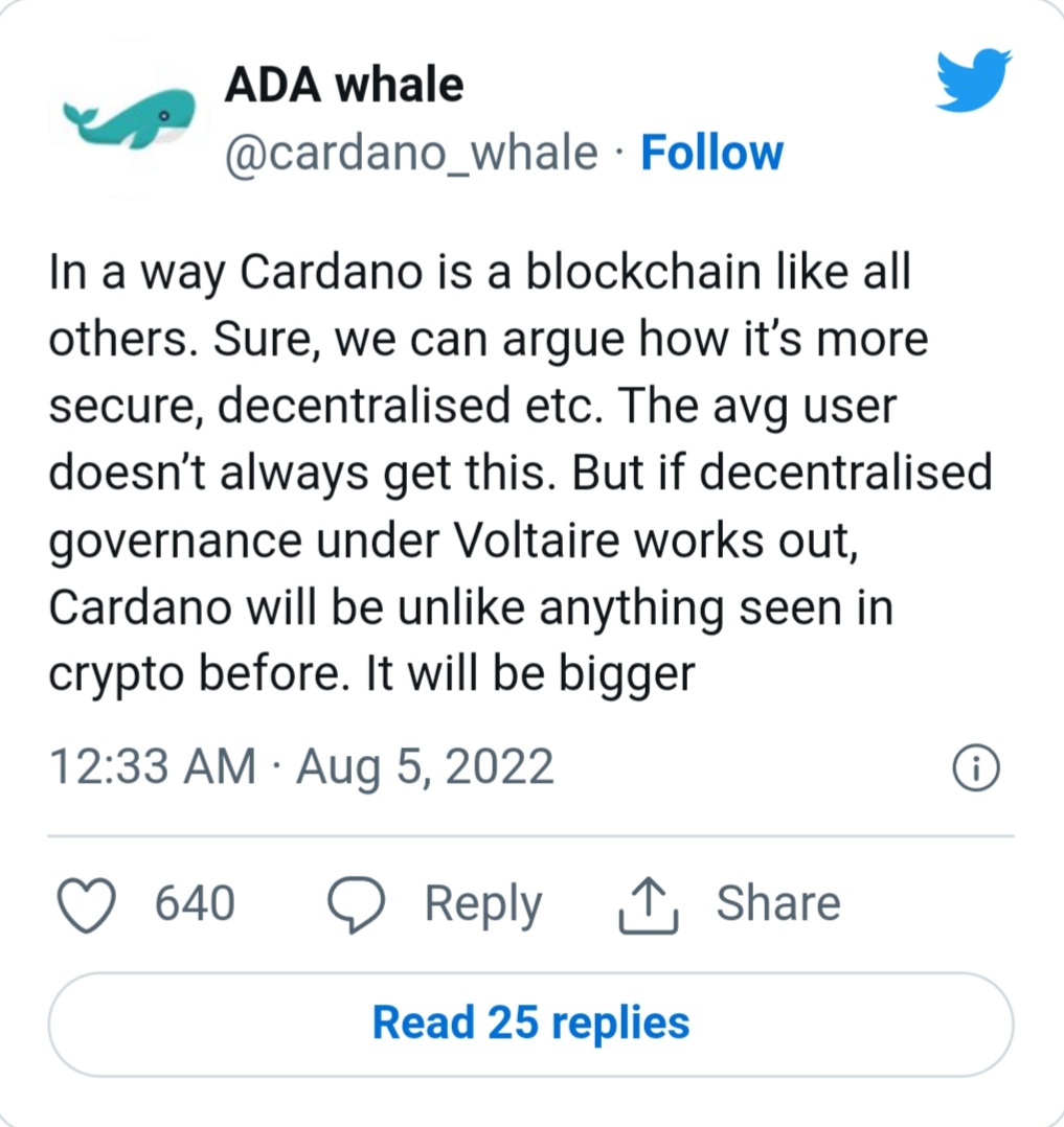 20220806 094824 - یک نهنگ آدا می‌گوید کاردانو می‌تواند «بزرگ‌تر» از «هر چیزی که قبلاً در کریپتو دیده شده» شود
