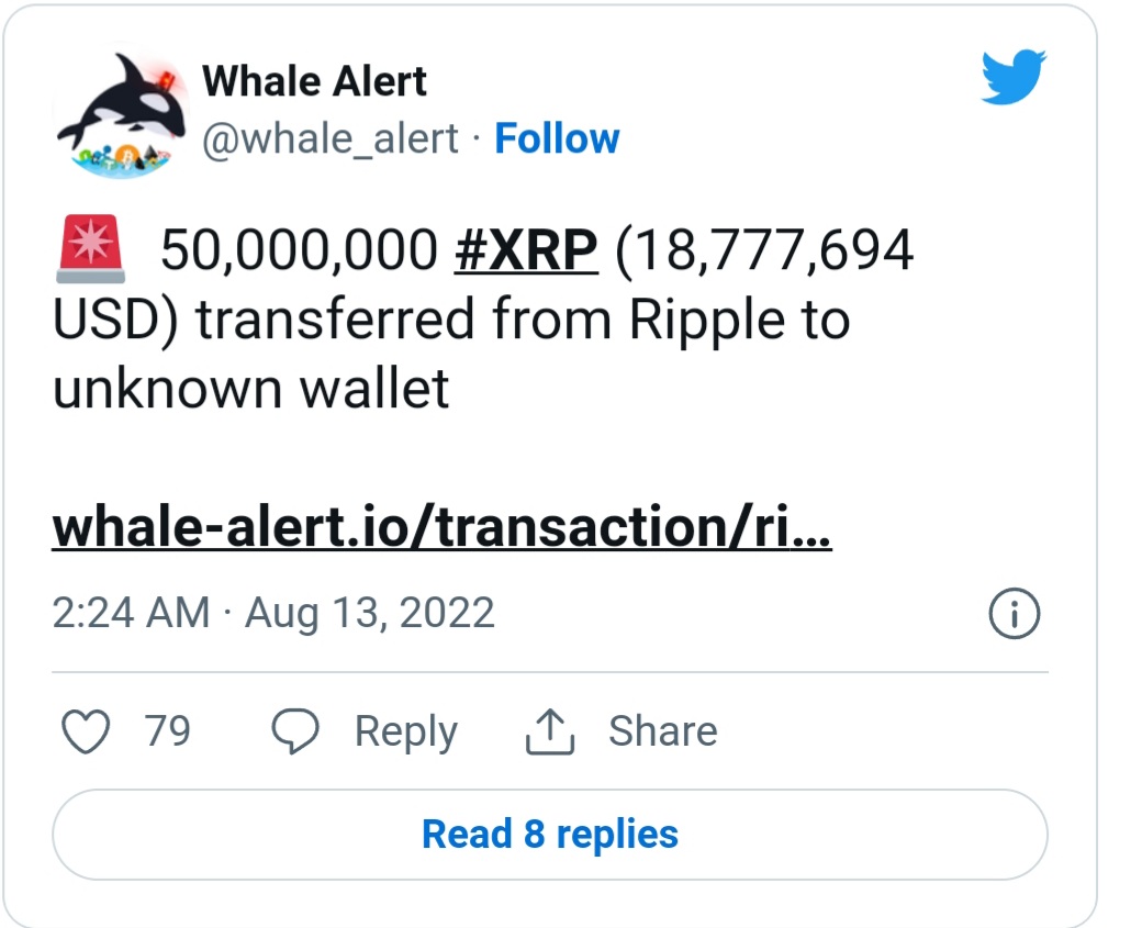 20220813 173146 - 270 میلیون XRP با مشارکت مستقیم ریپل جابجا شد