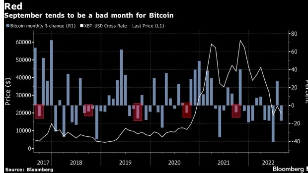 screenshot www.bnnbloomberg.ca 2022.09.01 18 56 46 - حامیان بازار رمزارزها با آغاز ماه سپتامبر ، برای یک ماه سخت آماده می شوند